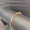 Pulseira Baguete Zirconia Colour 4mm Banho Triplo Ouro 18k - Image 2