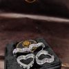 Brinco Argola Coração Zirconia Colours Cravejado Articulado Banho Triplo Prata 950