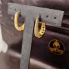 Brinco Argola Articulada Gota GG Craquelada Banho Triplo Ouro 18k