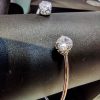 Bracelete de Fio com Zirconia Cristal Redonda - Banho Triplo Prata 950