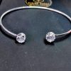Bracelete de Fio com Zirconia Cristal Redonda - Banho Triplo Prata 950 - Image 6