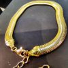 Pulseira Fio Alemão Chato (lLacraia) - Banho Triplo Ouro 18K