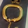 Pulseira Oca Achatada 8mm com Extensor - Banho Triplo em Ouro 18k