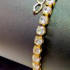 Pulseira/Tornozeleira Zirconia Cristal 3.0mm 15cm com Extensor - Banho Triplo em Ouro 18k