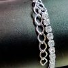 Pulseira / Tornozeleira 15cm + Extensor Zirconia Cristal 1.7mm - Banho Triplo em Prata 950