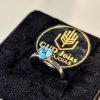 Anel Solitário Prata com Zirconia Coração Azul Marinho - Banho Triplo em Prata 950 - Image 2