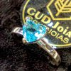Anel Solitário Prata com Zirconia Coração Azul Marinho - Banho Triplo em Prata 950 - Image 3