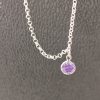 Pulseira Prata cadeado ponto de luz roxa com extensor 5cm - Banho Triplo em Prata 950 - Image 4