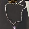 Pulseira Prata cadeado ponto de luz roxa com extensor 5cm - Banho Triplo em Prata 950 - Image 7